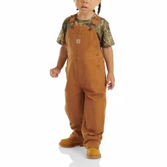 NWOT Carhartt Bib Overalls- Duck Brown- 24 mo.- With Leg Snaps - Picture 1 of 5